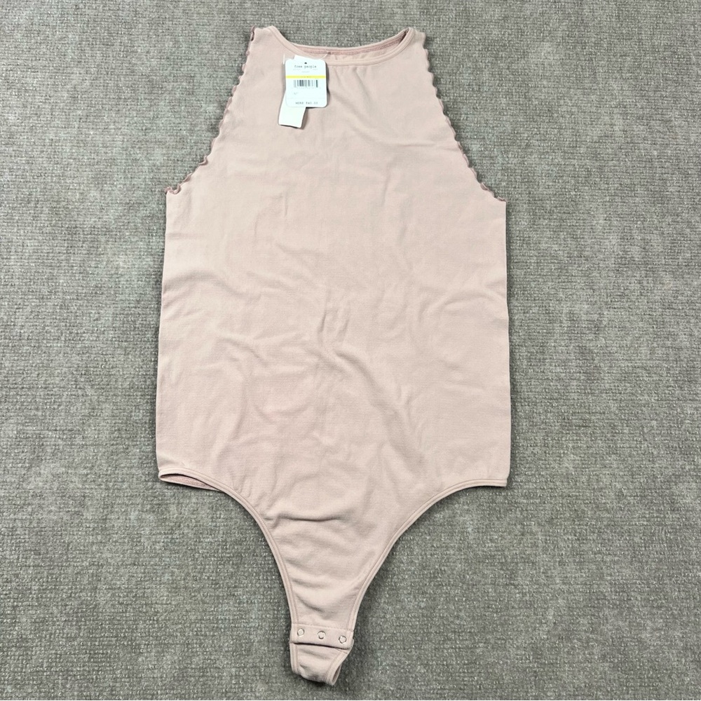 Intimately Free People High-Neck Sleeveless Bodysuit — Dusty Pink M/L